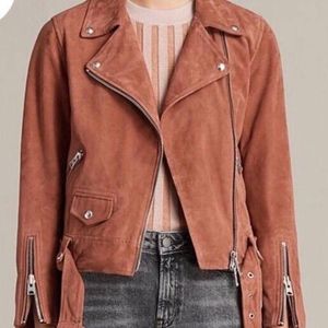 Women's All Saints Suede Cole Biker Jacket US 2